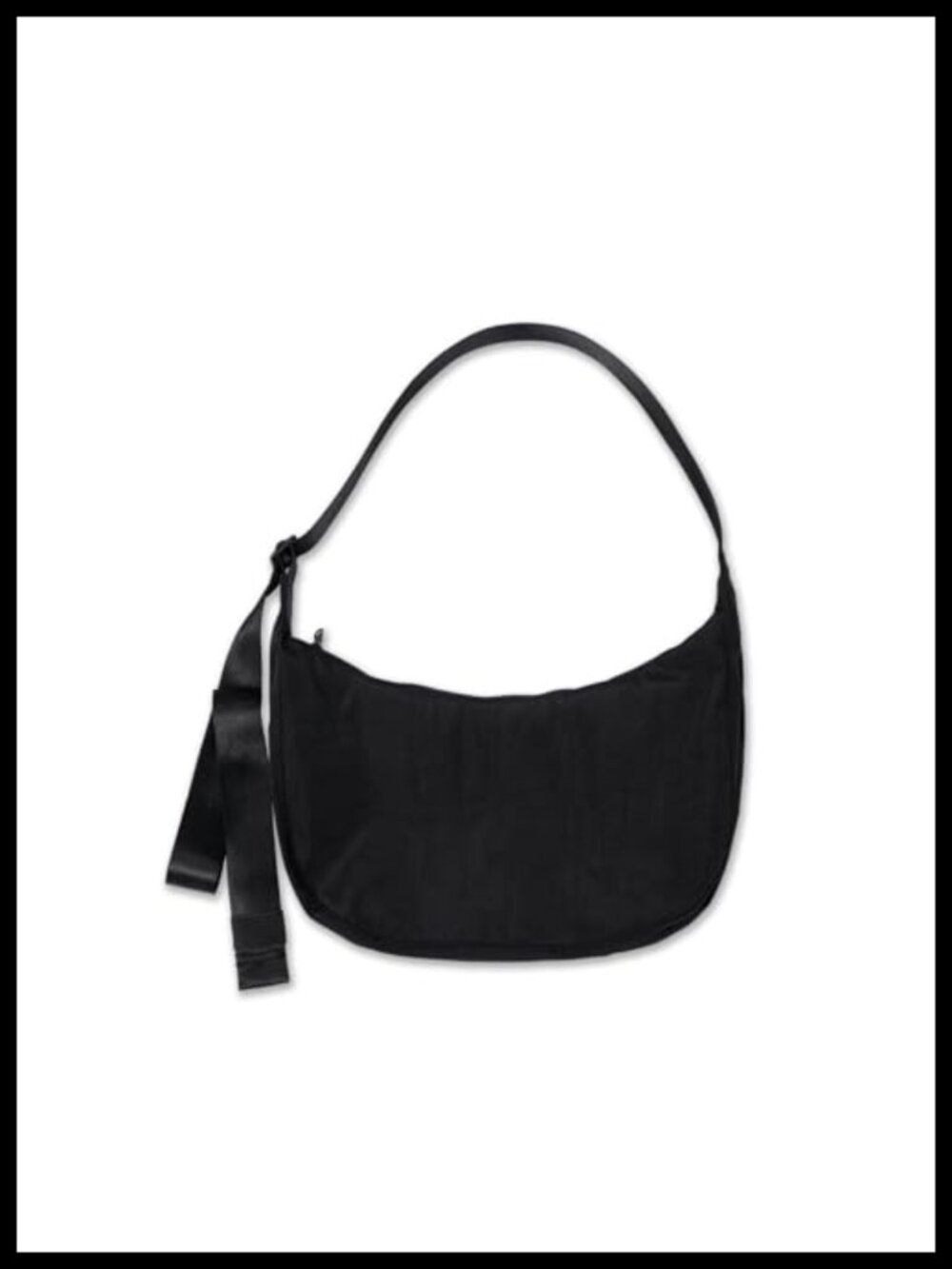 Waterproof Nylon Crescent Crossbody Bag with Adjustable Strap Slouchy Hobo
